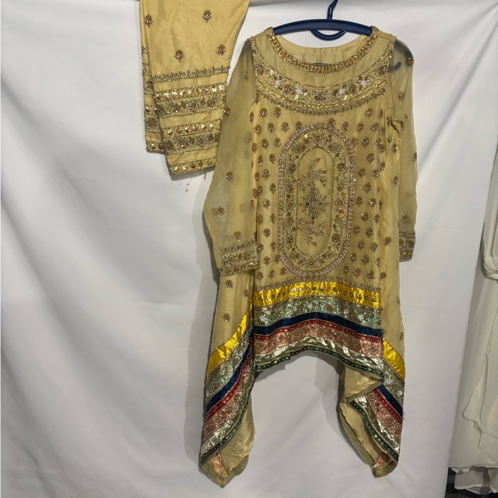 Embellished Gold and Multicolor Traditional Dress